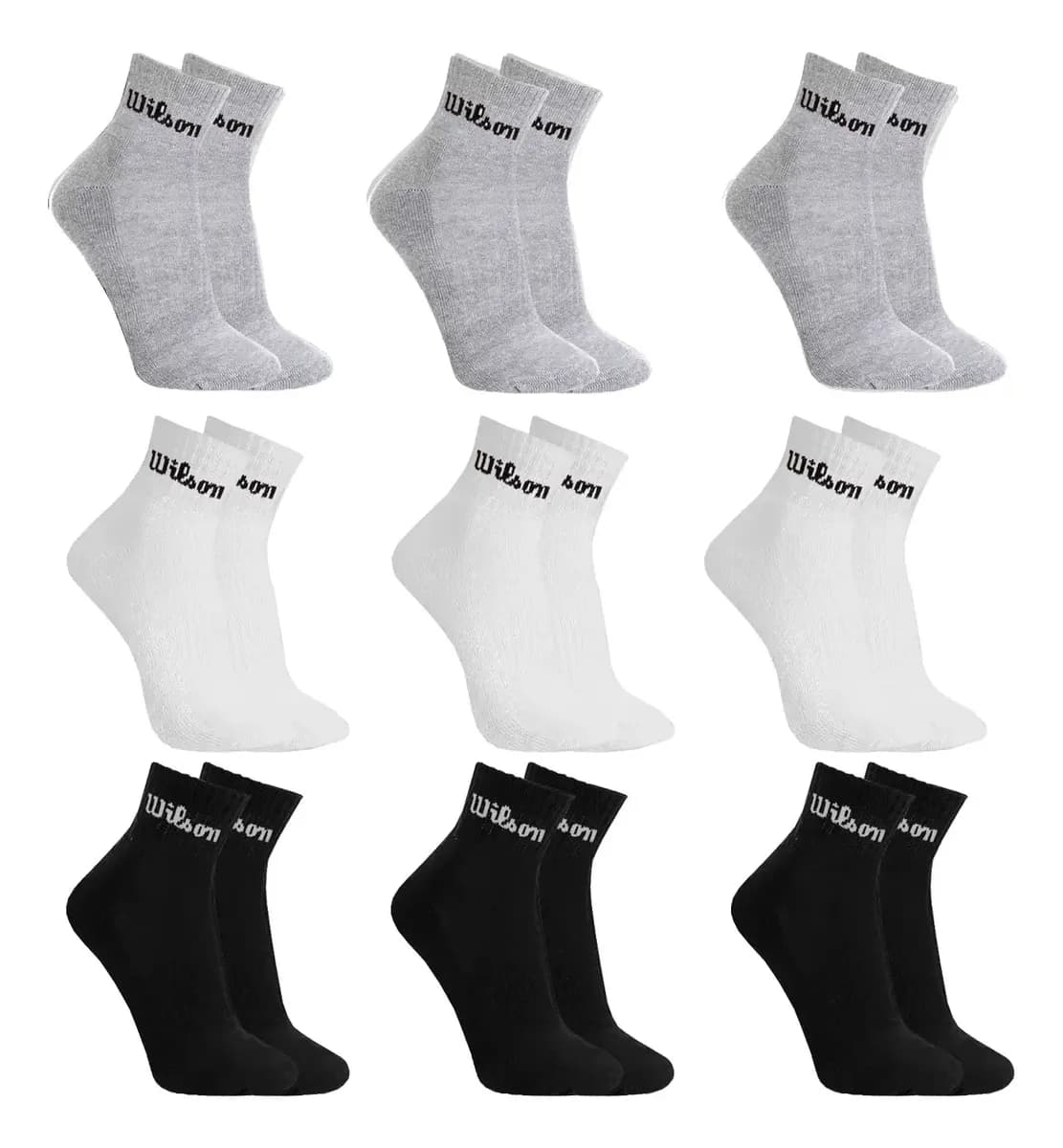 Kit 9 Pares Meias Wilson Cano Médio Masculino Adulto